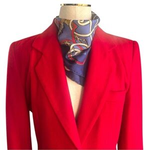 Hermès Classic Blue 100% Silk Bandana Scarf 17x17 “L’Instrvction Dv Roy” CLEAN